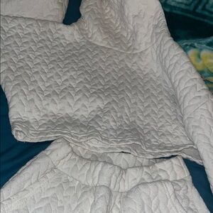 White Quilted Two-Piece Set